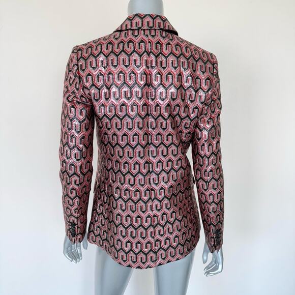 J.Crew women metallic jacket size 2 US Retail 780$ - Picture 4 of 8